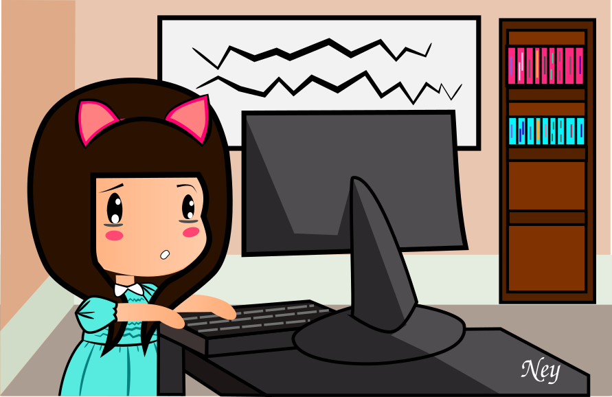 chica programando, porgramador, ilustración girl, cute girl wallpaper, girl illustration,  neko sama,  loli the neko cat