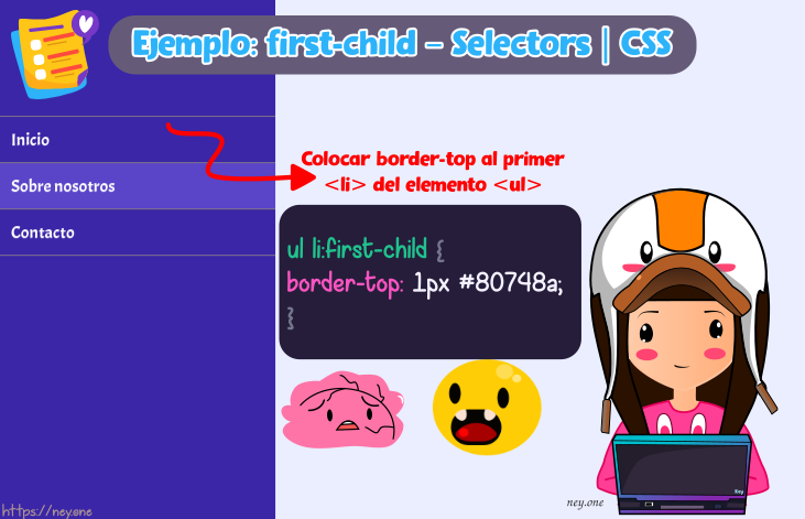 first-child css, first-child ejemplo, first-child example, first-child css example, first-child tutorial, css fácil, css ejemplos cortos