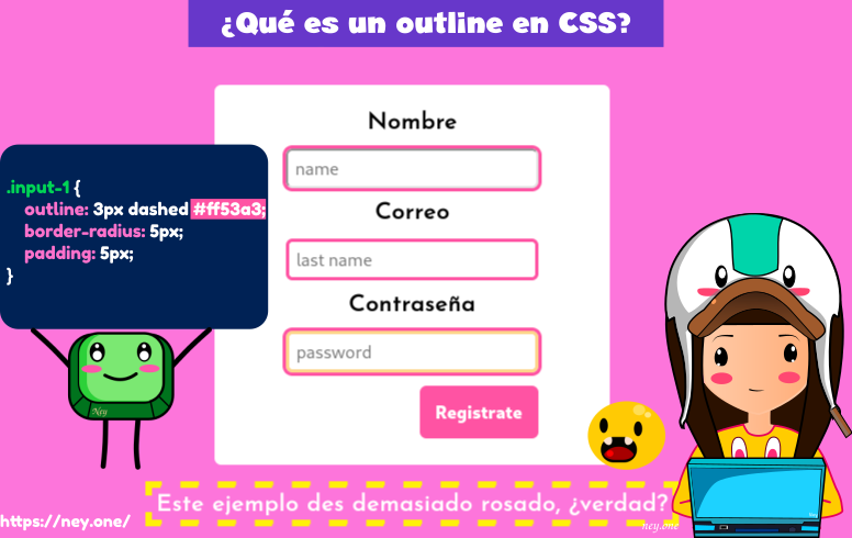 outline dashed, outline solid, outline none, outline doulbe, outline thick, outline css3, ney, ney girl, kawaii girl 2024, casco de pato, border css ejemplo, outline hover css
